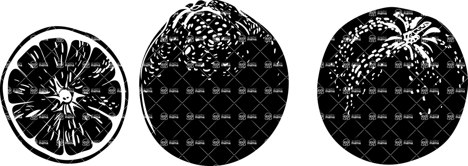 Vector silhouettes - Vector Orange Silhouettes Set